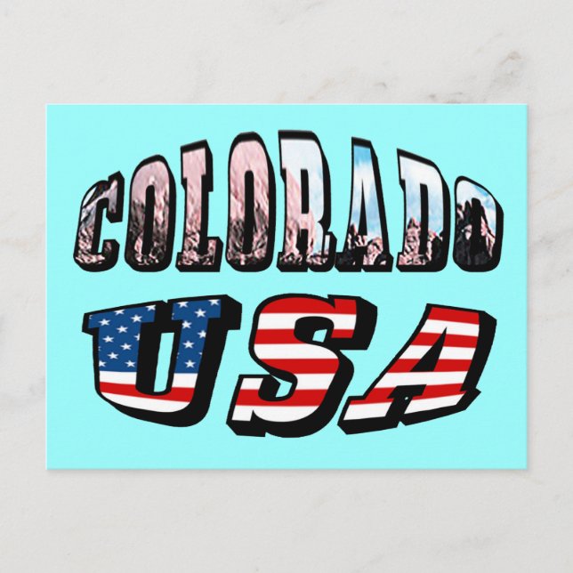 Colorado Picture and USA Text Postcard (Front)