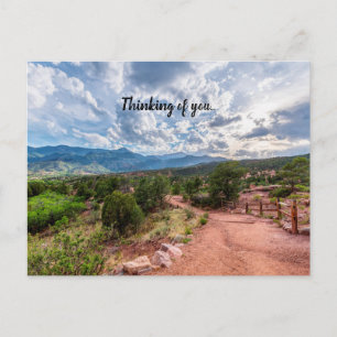 Colorado Pikes Peak Evening Sunset Thinking Of U Postcard