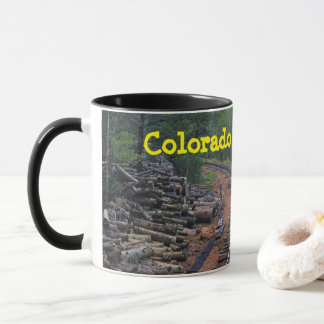 Colorado Pikes Peak Wood Pile Coffee Mug
