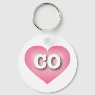 Colorado Pink Fade Heart - I love CO Keychain