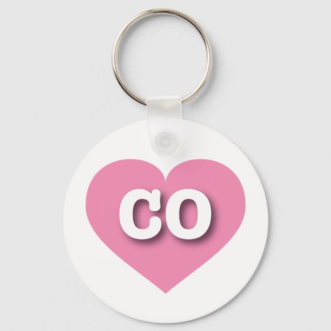 Colorado Pink Heart - I love CO Keychain (Front)