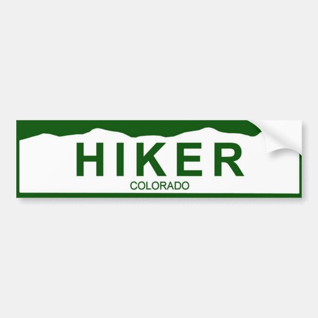 colorado plate new - HIKER Bumper Sticker (Front)