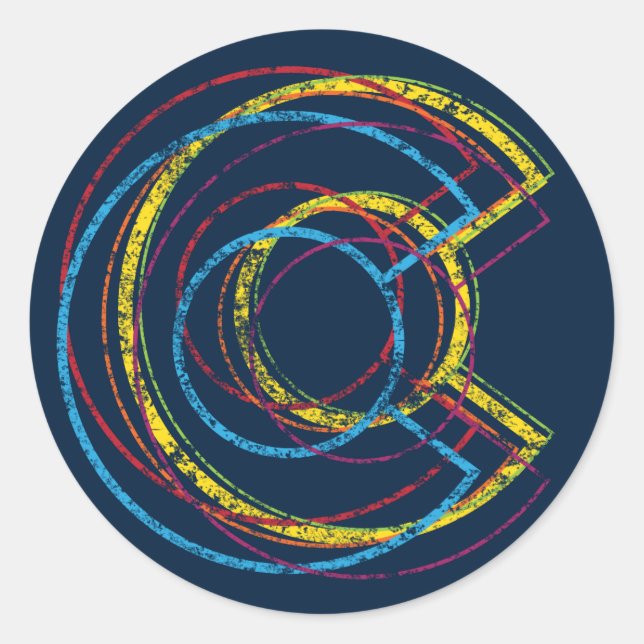 colorado pride blur classic round sticker (Front)