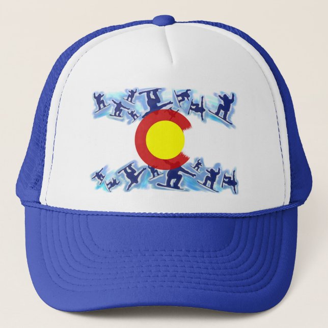 Colorado proud snowboarder flag hat (Front)