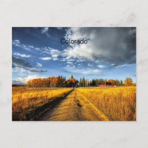 Colorado ranch in autumn postcard