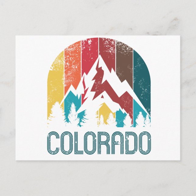 Colorado Retro Design Postcard (Front)