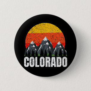 Colorado Retro Sunset 2 Inch Round Button