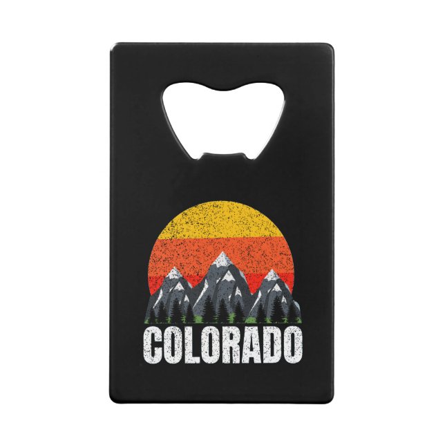 Colorado Retro Sunset Credit Card Bottle Opener (Front)