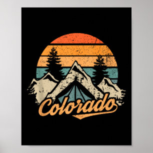 Colorado - Retro Vintage Mountains Nature Hiking C Poster