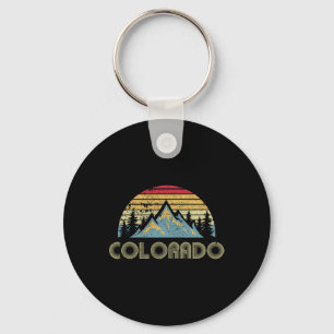 Colorado - Retro Vintage Mountains Nature Hiking Keychain