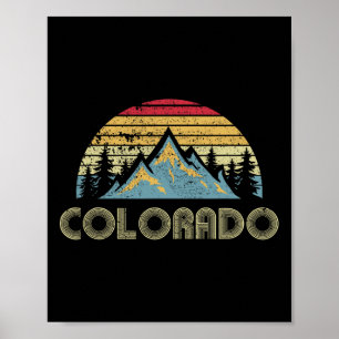 Colorado - Retro Vintage Mountains Nature Hiking  Poster