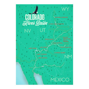 Colorado River Basin vintage map Photo Print