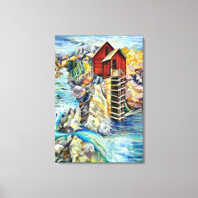 Colorado River Landscape Hand Painted Canvas Print (Front)