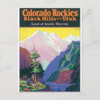 Colorado Rockies Vintage Travel Poster Artwork.