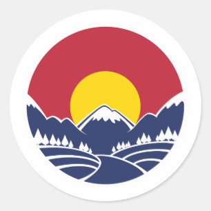 Colorado Rocky Mountain Emblem Classic Round Sticker