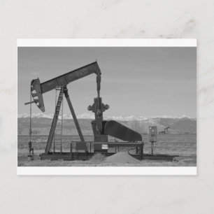 Colorado Rocky Mountain Oil Wells Bw Postcard