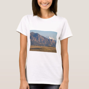 Colorado Rocky Mountains Flatirons With Snow Cove T-Shirt