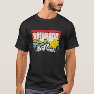 Colorado Rocky Mountains Forests Vintage Sunset Re T-Shirt