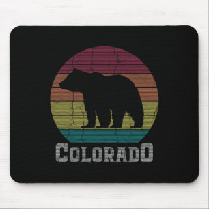 Colorado Rocky Mountains Retro Tee Skiing Camping Mouse Pad