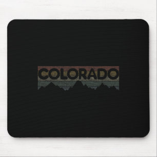 Colorado Rocky Mountains Retro Tee Skiing Camping Mouse Pad