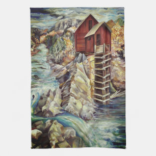 Colorado Rocky Mountains River Crystal Mill Kitchen Towel