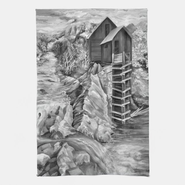 Colorado Rocky Mountains River Crystal Mill Kitchen Towel (Vertical)