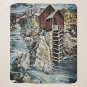 Colorado Rocky Mountains River Crystal Mill Sherpa Blanket
