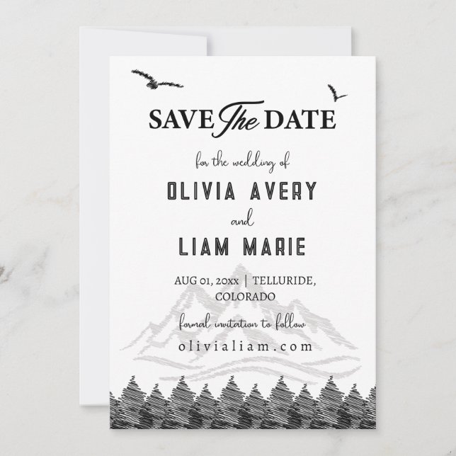 Colorado Rocky Mountains  Save the Date Card (Front)