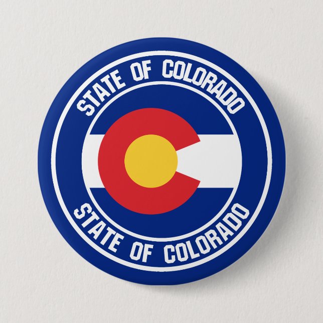 Colorado Round Emblem 3 Inch Round Button (Front)