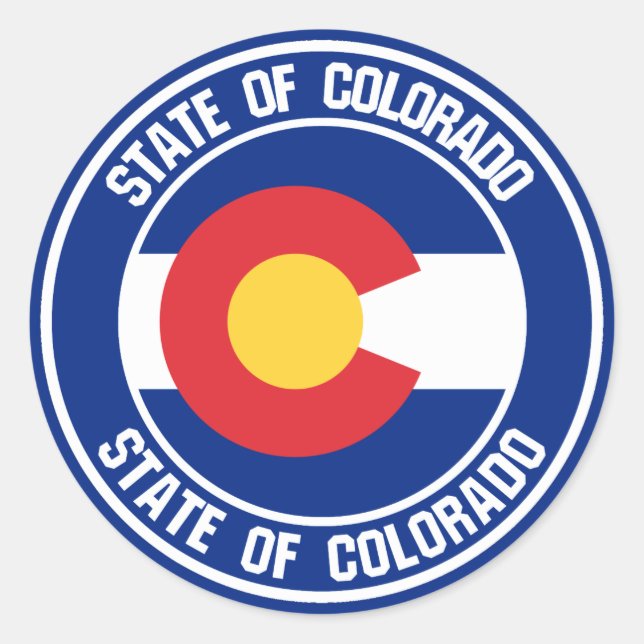 Colorado Round Emblem Classic Round Sticker (Front)