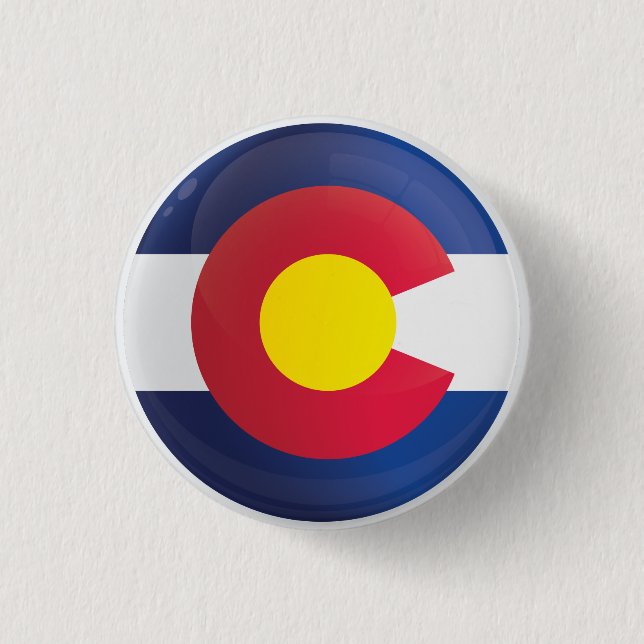 Colorado  Round Icon Flag 1 Inch Round Button (Front)