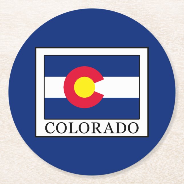 Colorado Round Paper Coaster (Front)