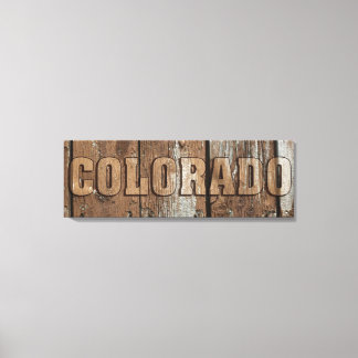 Colorado rustic wood wall canvas sign