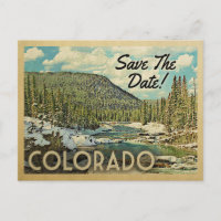 Colorado Save The Date Mountains River Snow