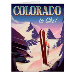 Colorado Ski print - USA vintage ski sports poster