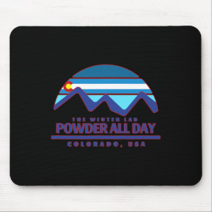 Colorado Skiing Mountain Snowboarding Rocky Powder Mouse Pad