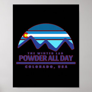 Colorado Skiing Mountain Snowboarding Rocky Powder Poster