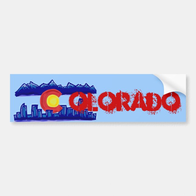 Colorado skyline bumpersticker bumper sticker (Front)