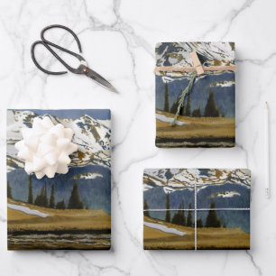 Colorado Snow Mountains Wrapping Paper Sheet