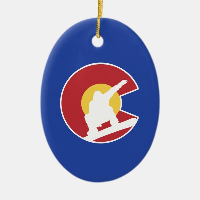 Colorado Snowboard Ceramic Ornament (Front)