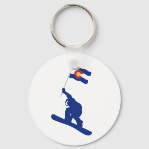 Colorado Snowboard Flag Keychain