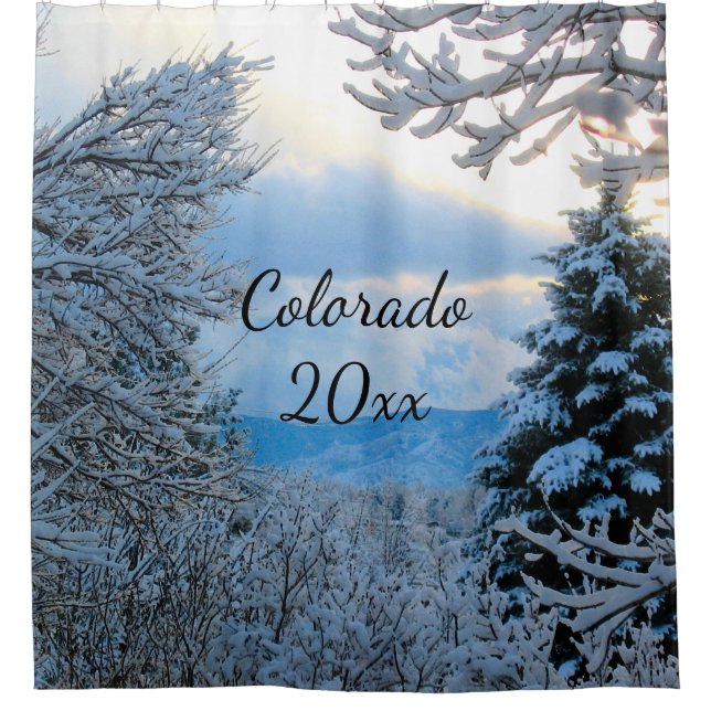 Colorado Snowy Mountains Framed by Pine Trees (Front)