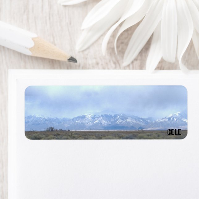 Colorado Snowy Mountains Retourner l'adresse Étiqu (En situation)