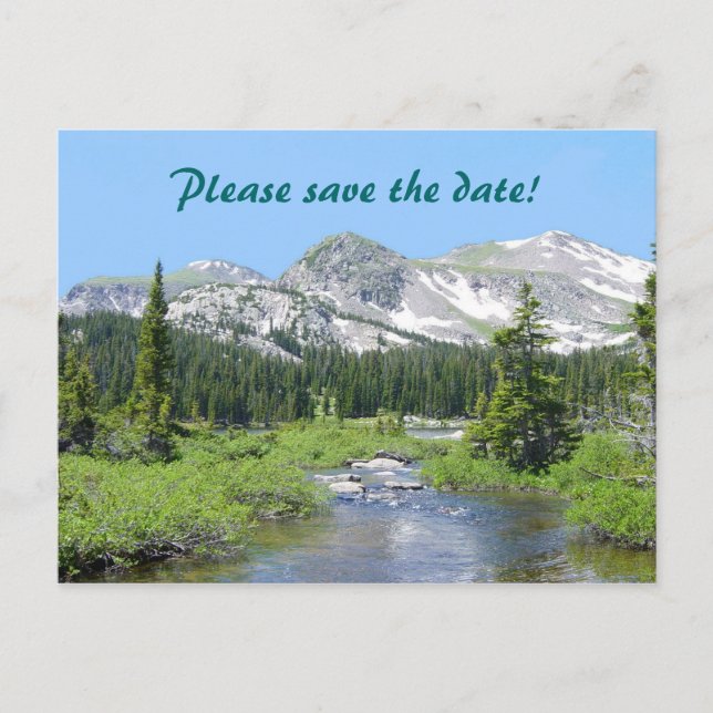 Colorado Splendour Save the Date Wedding Postcard (Front)