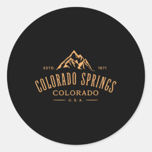 Colorado Springs Colorado Awesome Mountain Design  Classic Round Sticker