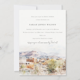 Colorado Springs Colorado Watercolor Bridal Shower Invitation