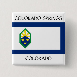 Colorado Springs Flag 2 Inch Square Button
