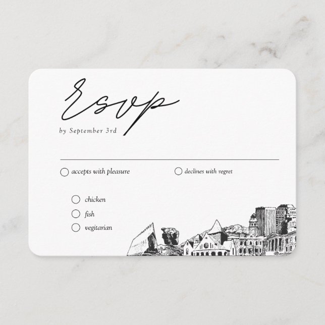 Colorado Springs Traditional RSVP Meal Option Enclosure Card (Front)