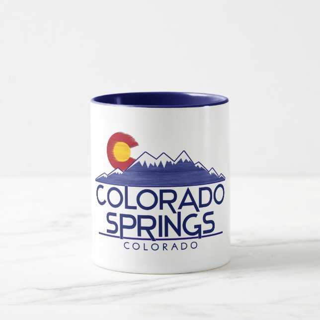 Colorado Springs wood mountains mug (Center)