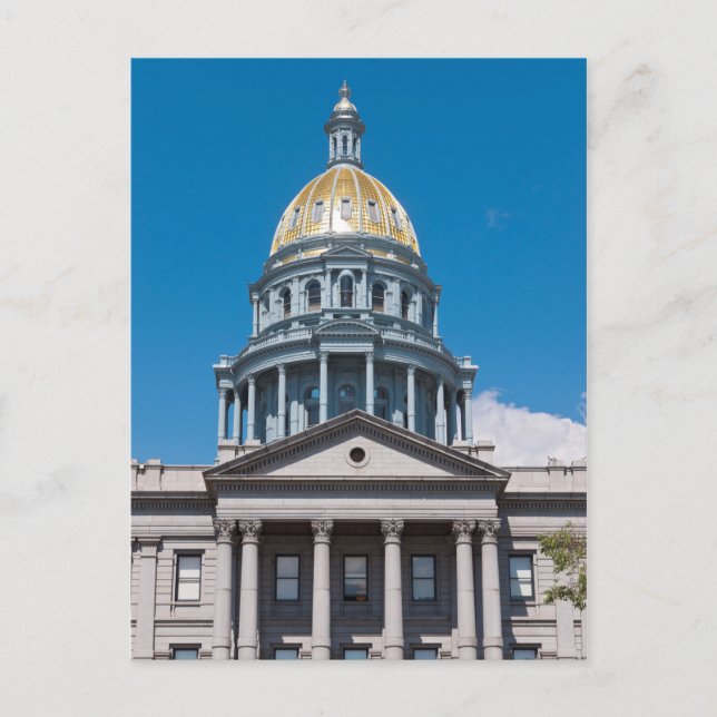 Colorado State Capitol Dome and Portico Postcard (Front)